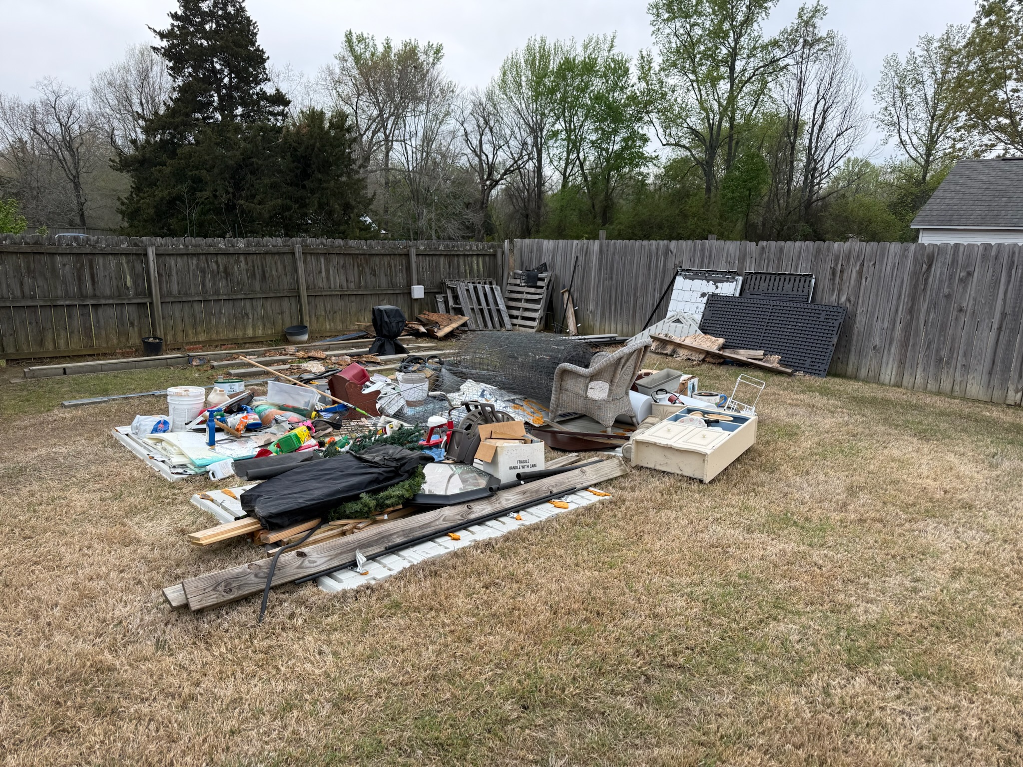 Cleanup area before final hauling